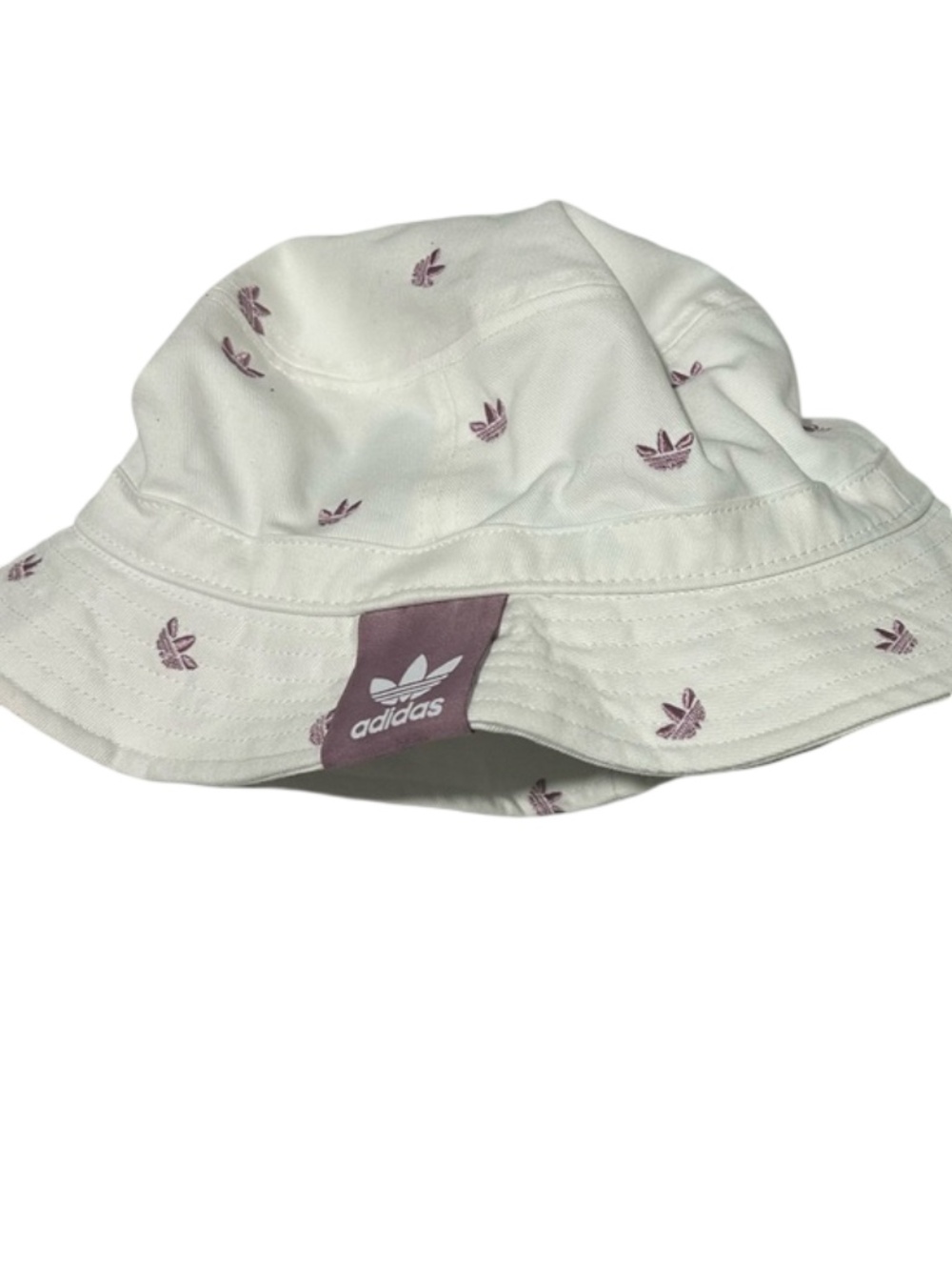 Adidas Logo Print White Bucket Hat